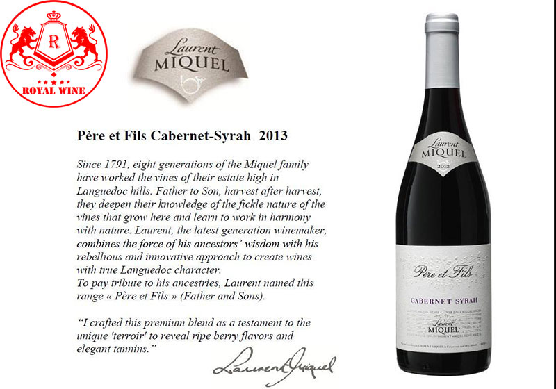 Ruou Vang Laurent Miquel Pere Et Fils Cabernet Syrah3